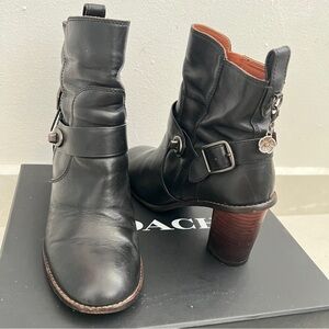 COACH Moto Bootie Heel LEATHER ankle boots size 6.5